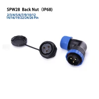 sp28 ip68 elbow back nut waterproof cable connector 23456791012141619222426 pin aviation cable connectors