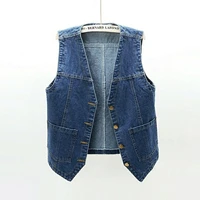 women chic simple all match denim jackets vests 2021 spring summer bf style sleeveless student teens cropped basic outwear new