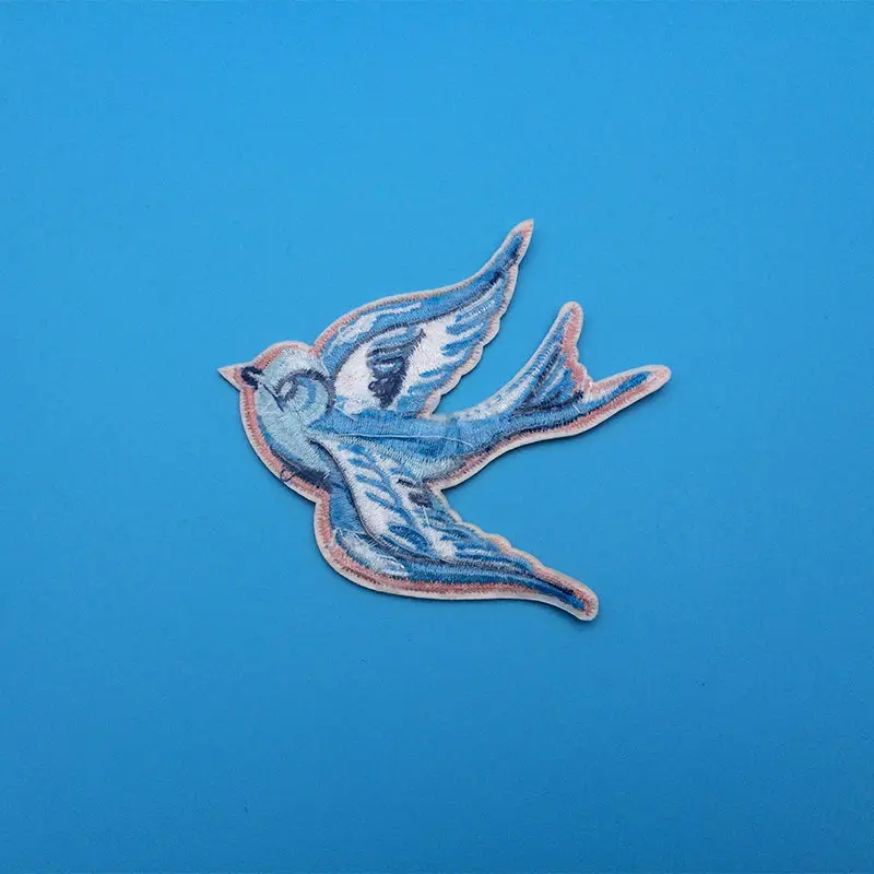 2 шт./лот вышивка Летающая синяя птица патч железо на заплатках для одежды платья