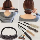 Свадебные свадебные стразы, жемчужные цветы, прозрачные кристаллы, ручной работы, заколки для волос Maruko, заколки для невесты, ювелирные украшения для волос