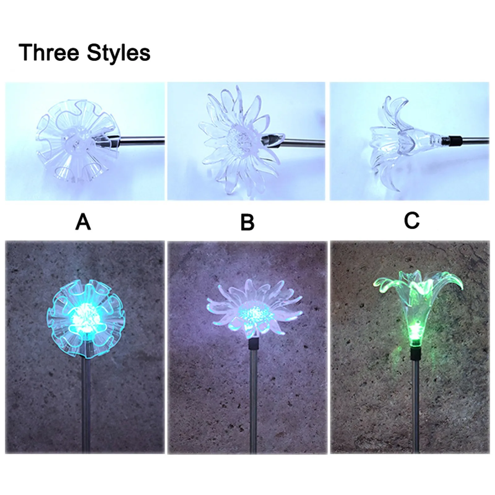 

Solar Garden Stake Lights Outdoor Colorful Flower Sunflower Light Color Changing Multi-Color LED Landscape Lighting for Garden