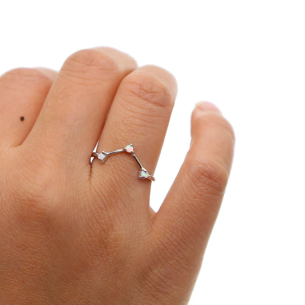 Оригинал 925 пробы серебро элегантный изящный 3 белый огненный опал 2 5 мм камень