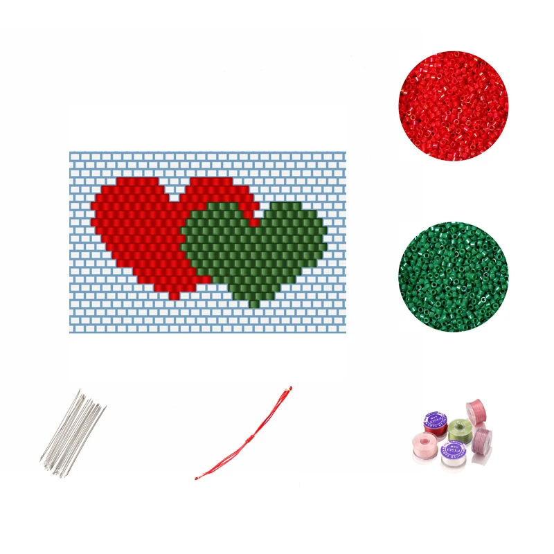 

FAIRYWOO Punk Heart Drawstring Bracelet Kit Miyuki Beaded Handmade Accessories DIY Making Charms Kit Friendship Gifts Wholesale