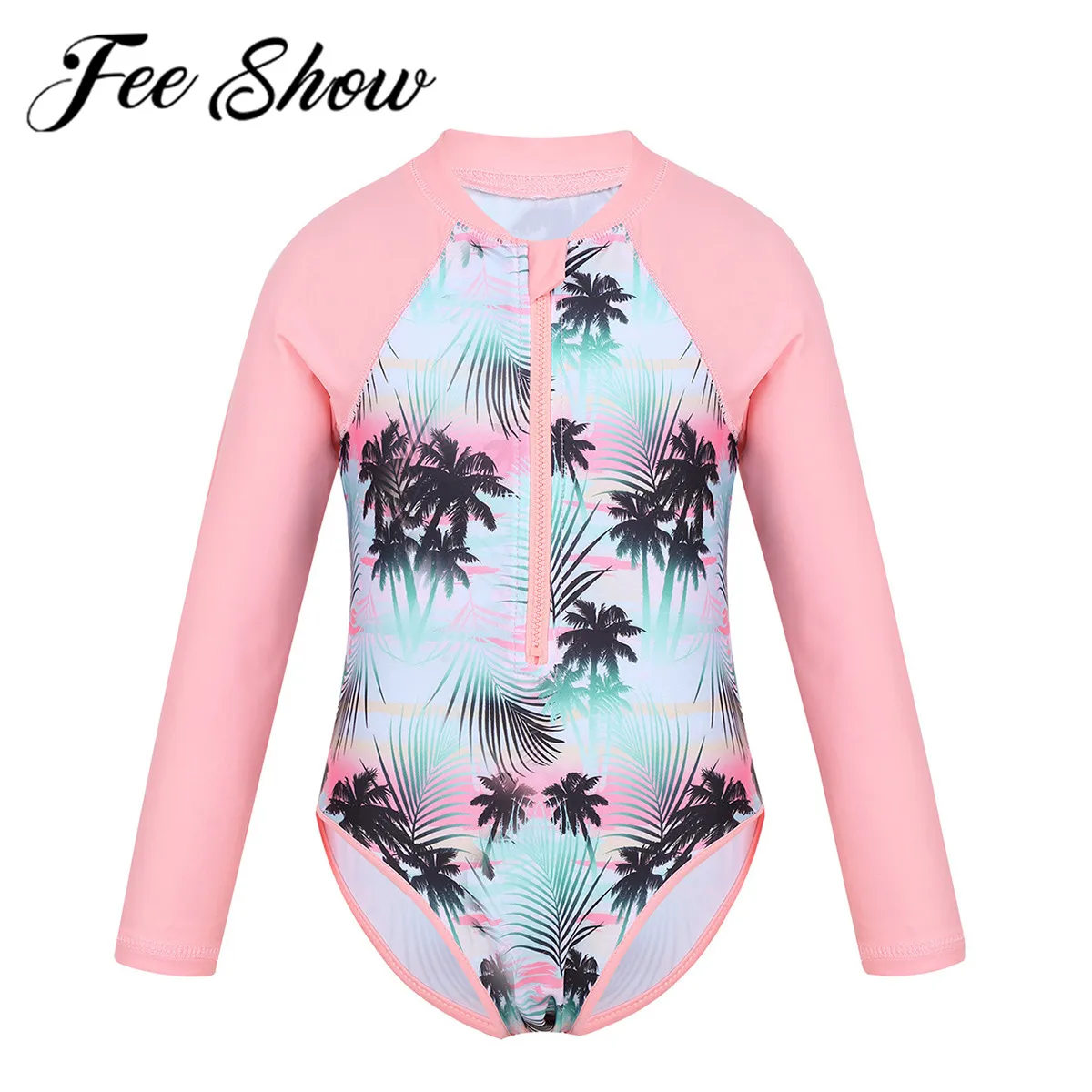 

Kids Girls Bikini Swimwear Child Gymnastic Swimsuit For Dancing Leotard Bodysuit Long Sleeves Girl Sun Protection Swimming Suits
