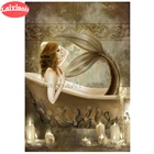 Набор для алмазной вышивки русалка, картина Стразы 5D сделай сам с мотивом ванны, мозаика для украшения ванной комнаты