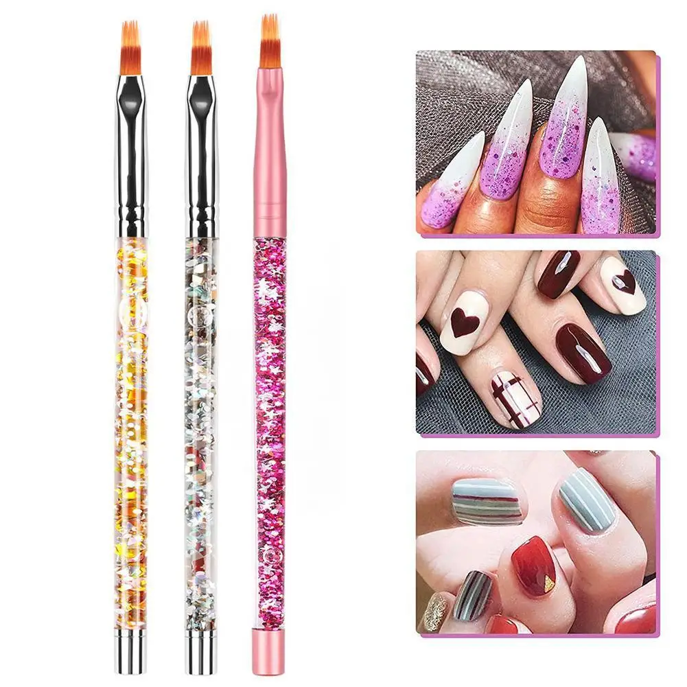 

1PC Crystal Acrylic Nail Art Brush No 8/10/12/14 UV Drawing Carving Pen Handle Gel Liquid Liquid DIY Nail Glitter Powder Br Y5I8