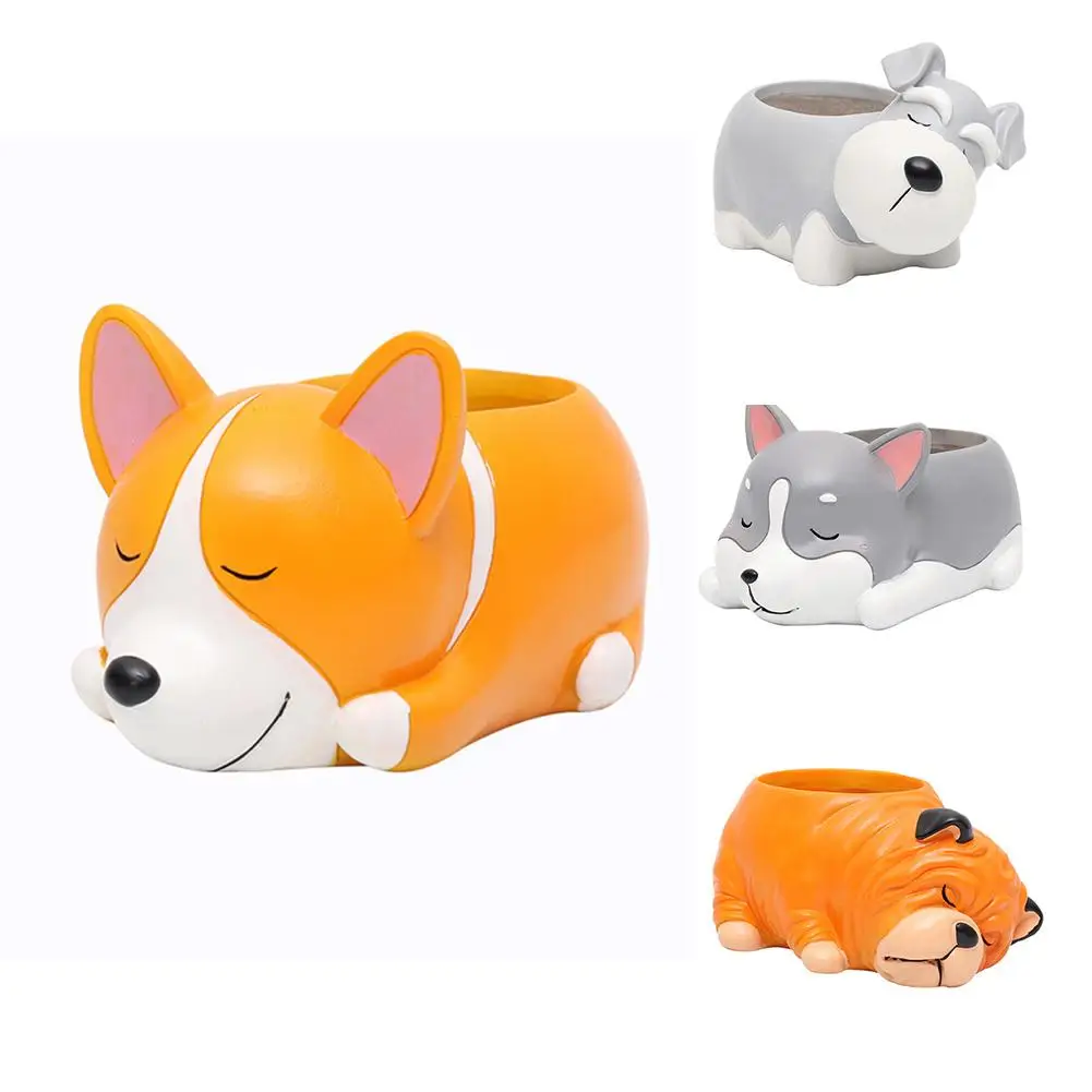 Мультипликационные животные Собаки Настольный суккулент растения Цветочный