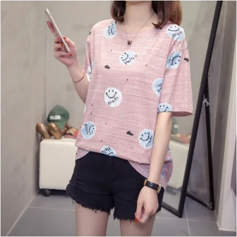 Летняя женская футболка большого размера 2020 Модная элегантная хлопковая