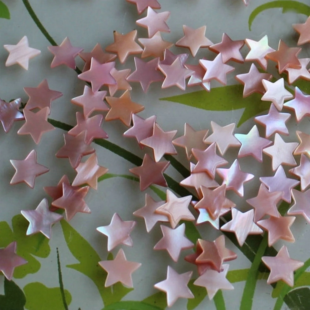 50 шт./лот 7 мм оптовая продажа розовая натуральная звезда перламутровая раковина
