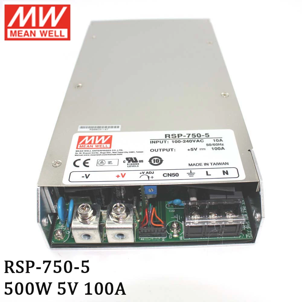 RSP 750 5 MEAN WELL импульсный источник питания 110 В/220 В переменного тока в постоянного 500
