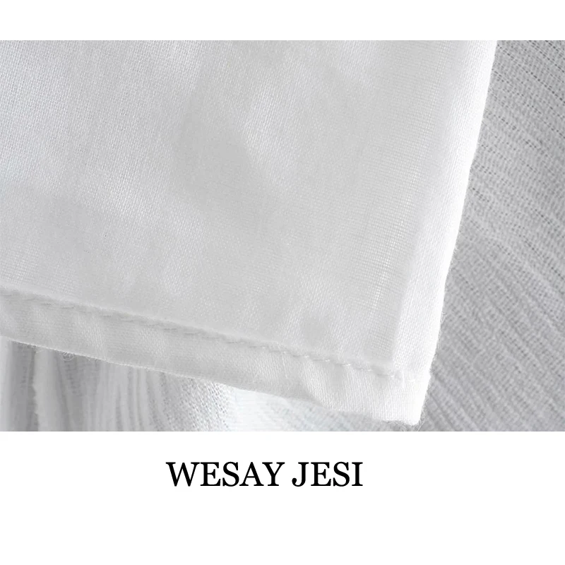 

WESAY JESI Women's Dress Elegant Hollow Out White Lace Up Mini Summer SunDress Beach Boho Dresses Casual Fashion Vestidos Mujer
