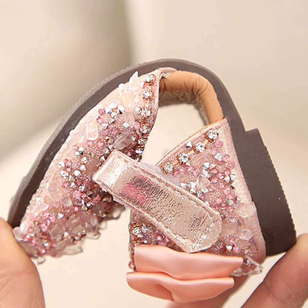 

Girl Princess Sandals Children Princess Shoes For Girls Sandals Glitter Shiny Rhinestone Enfants Fille Female Party Dress Shoes