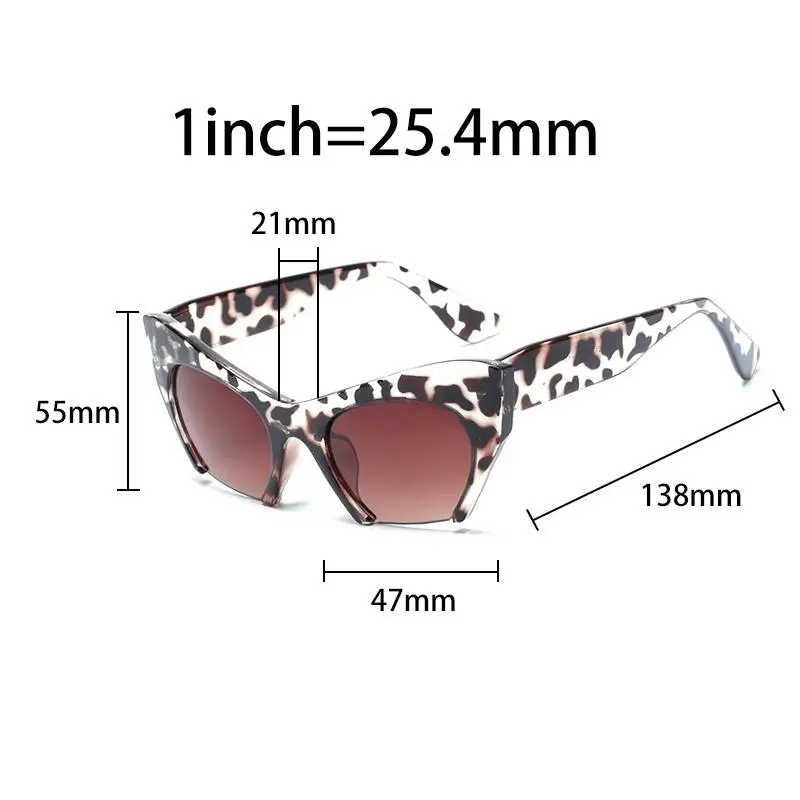 Леопардовые кошачьи глаза очки женские летние уличные персонализированные