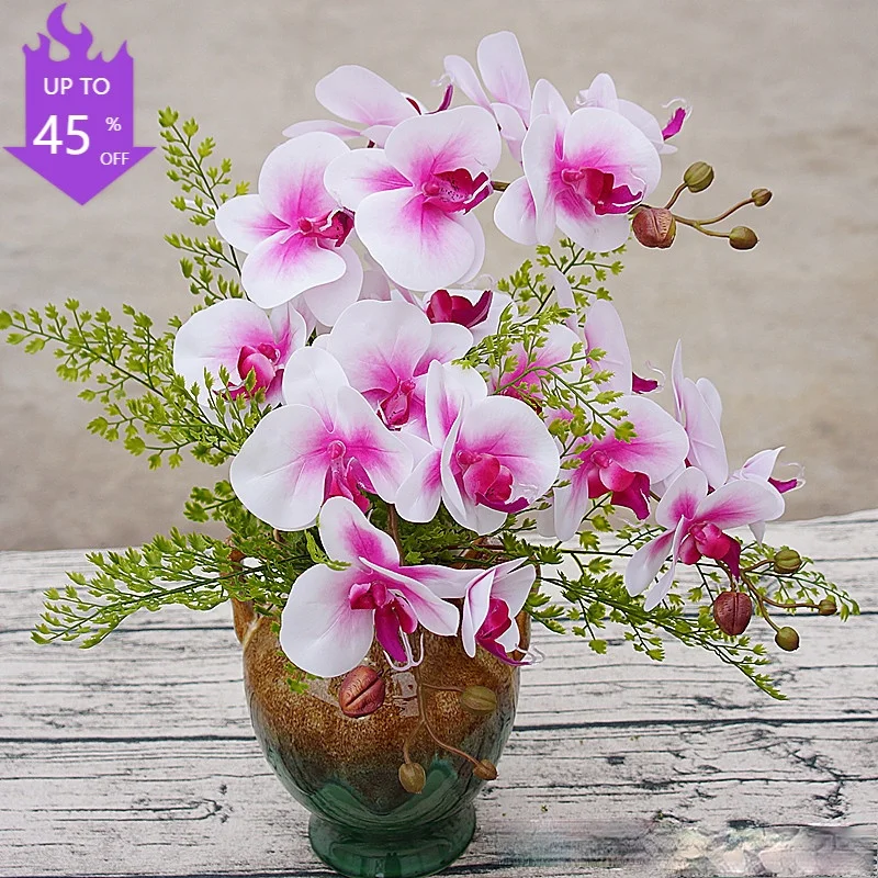 

1 PCS Artificial Flower Latex Real Touch Artificial Orchid Multi-color Family Party DIY Wedding Decoration Home Decoration
