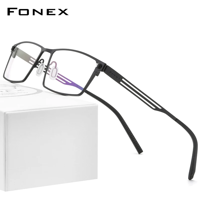 FONEX чистый Титан Оправы для очков Для мужчин 2020 Новый по рецепту квадратные очки