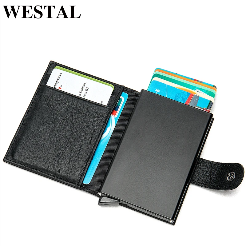 Портмоне WESTAL мужское из натуральной кожи дизайнерский кошелек для кредитных