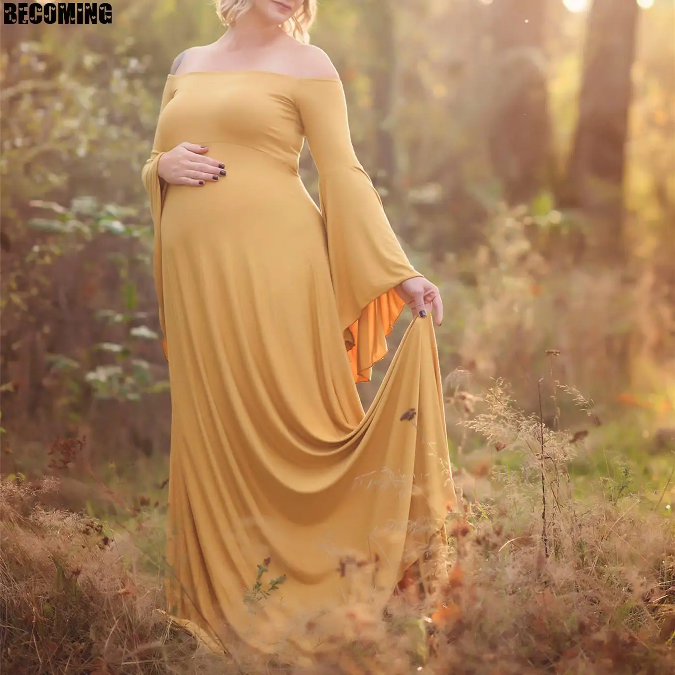 Платья для беременных фотосессии милое длинное напольное платье реквизит