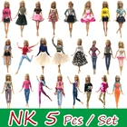 Набор нарядов для кукол NK, 3 шт.комплект, повседневная одежда, рубашка, юбка, кукольный домик, аксессуары для кукол Барби, 5G