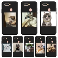 cute kitten black tpu soft shell for oppo a7 a5s a7x f9 case personality tide shell for oppo a7 a5s case silicone edging shell