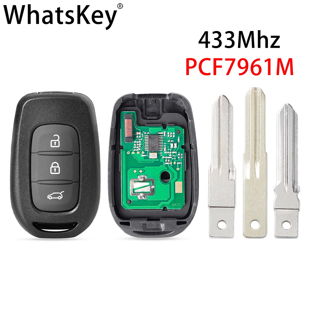 Автомобильный пульт дистанционного управления WhatsKey 433 МГц чип PCF7961M 4A для Renault Duster