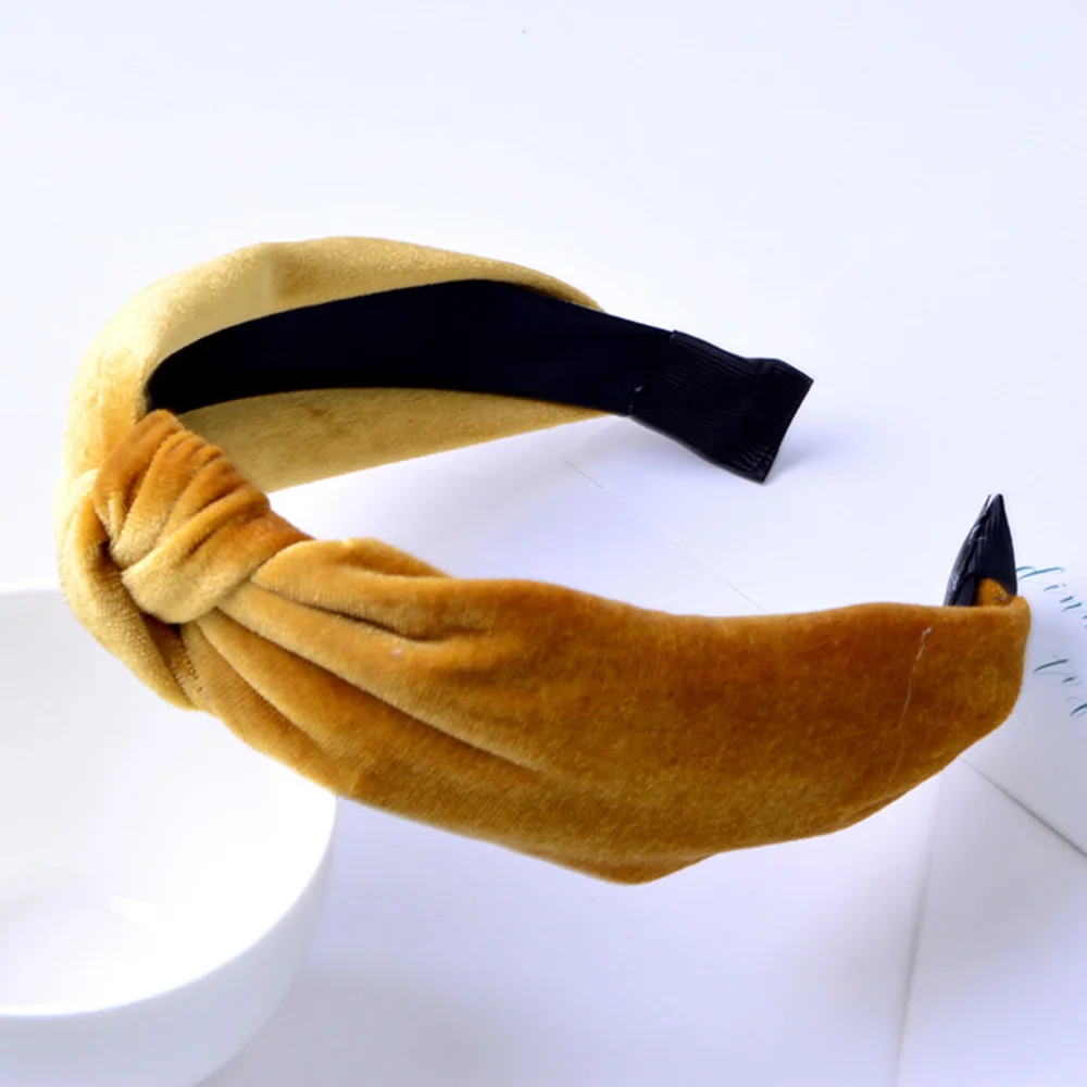 

1 PC Knot Cross Tie Solid Fashion Velvet Hair Band Headband Girls Bow Hoop Hair Accessories Twist Headband Headdress for Women