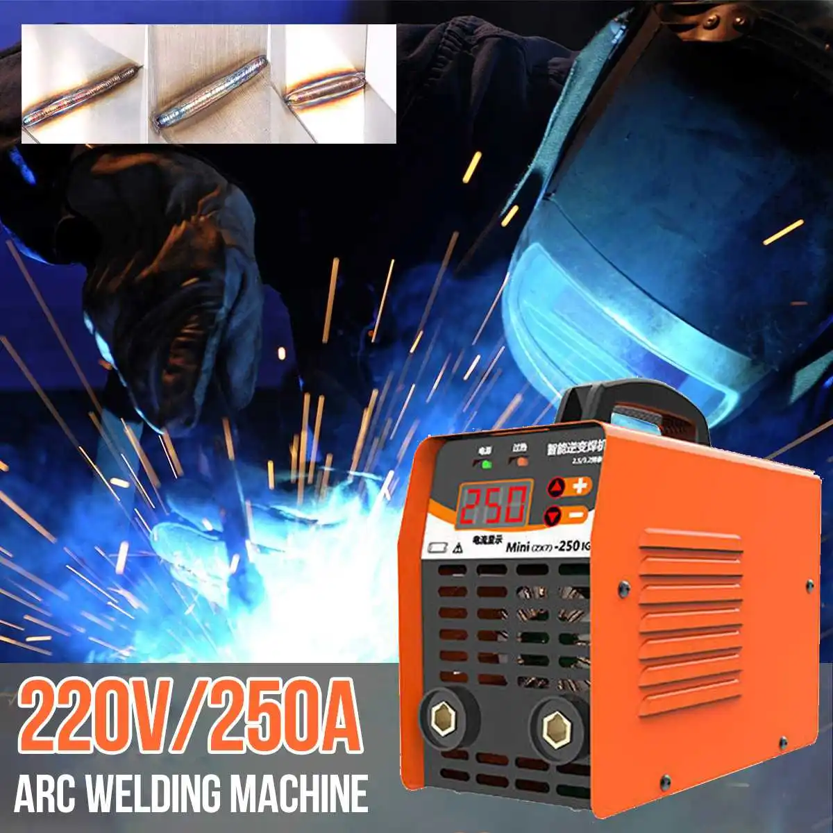 

ZX7-250 мини-аппарат для дуговой сварки DC 220V250A бытовой инвертор для сварки из чистой меди IGBT электроинструмент для сварки сварочный аппарат