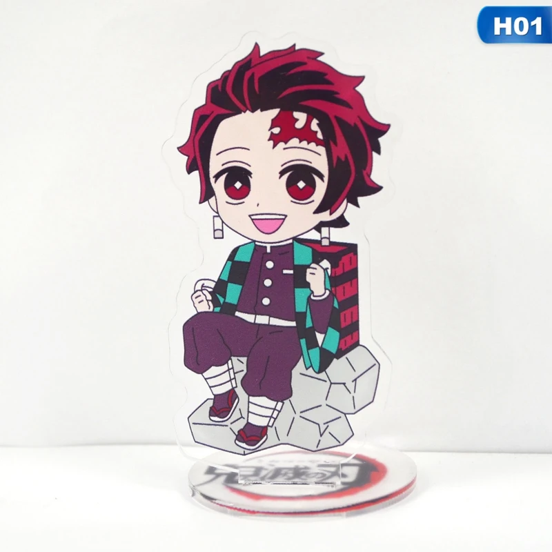 

10CM Anime Demon Slayer Kimetsu no Yaiba Acrylic Desk Stand Figures Models Figures Plate Holder Stand Model Plate Decor Gift