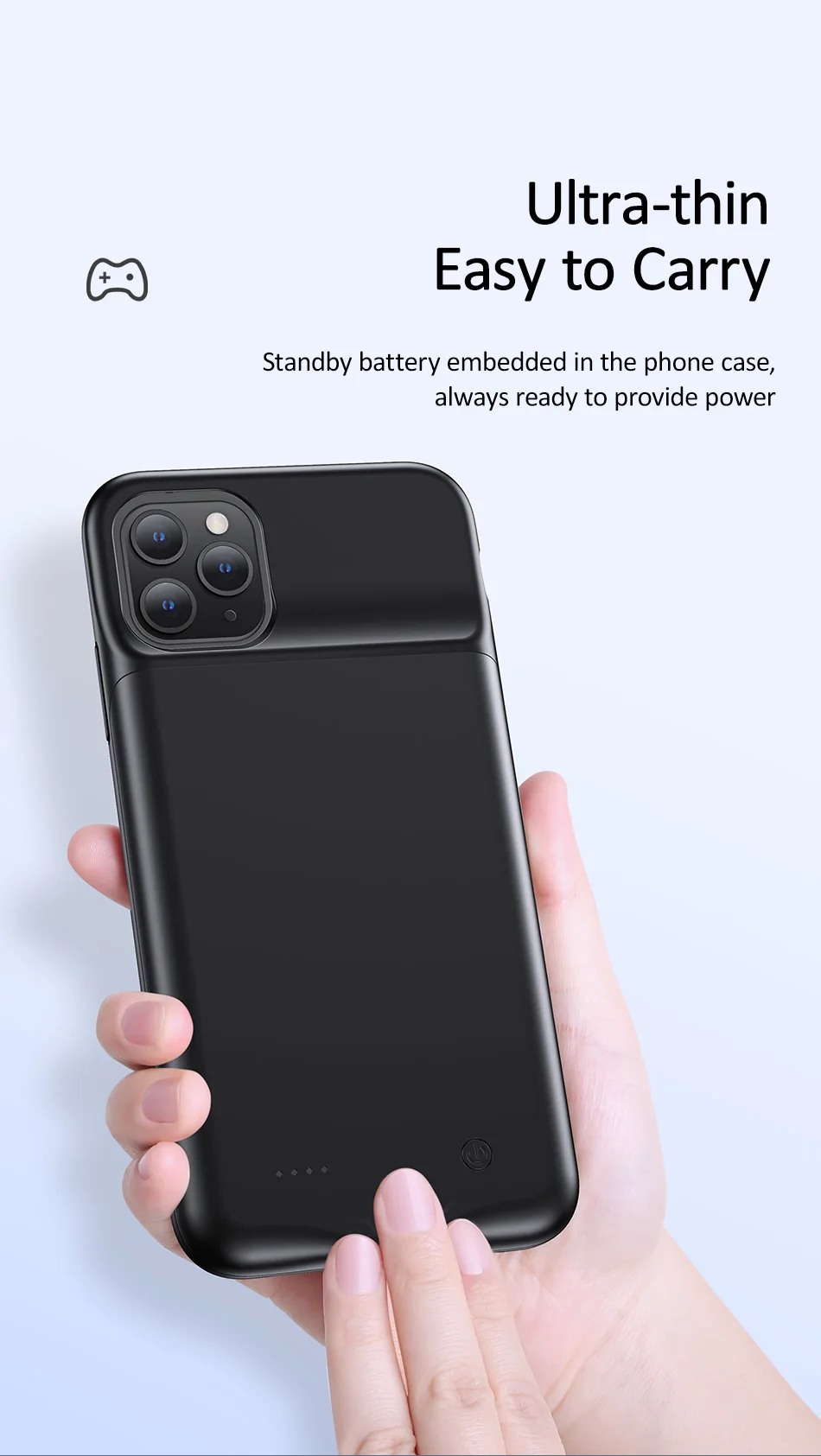 USAMS умный чехол для батареи, зарядное устройство для iPhone 11 Pro Max, чехол для батареи, внешний аккумулятор, резервный внешний аккумулятор для iPhone X XS