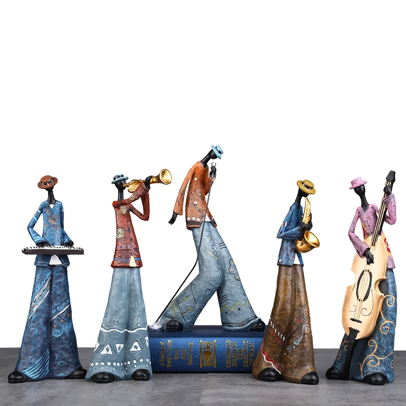 

European Creative Band Ornaments Art Instruments Music Character Models Bar Living Room Wine Cabinet Home Soft Decorations