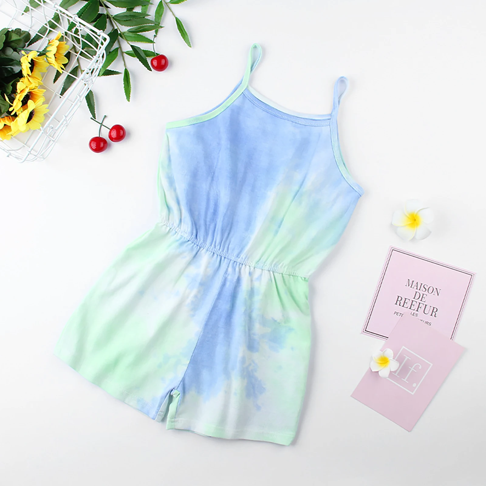 Детский танцевальный комбинезон на бретельках без рукавов с эластичным поясом |