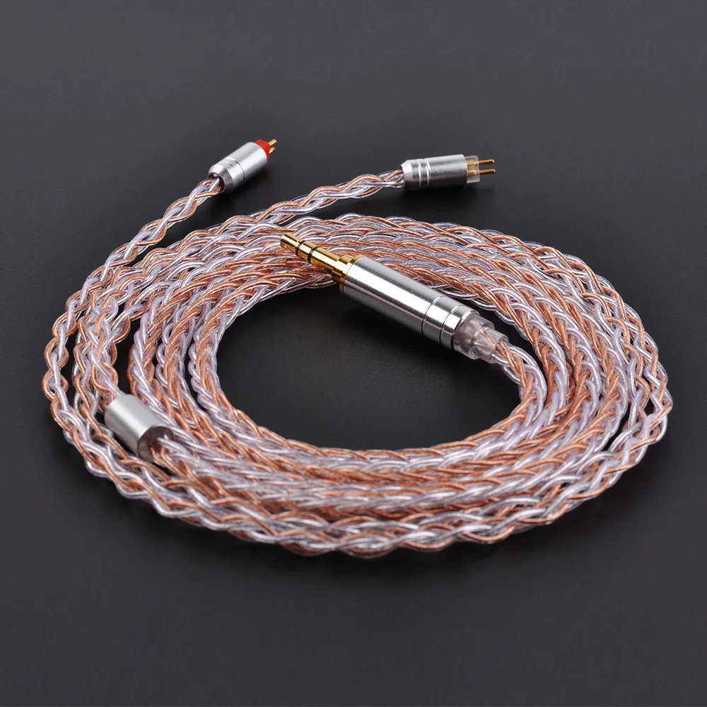 AK HiFiHear 8 Core посеребренный кабель 2,5/3,5 мм сбалансированный кабель с MMCX/2pin разъем для TRN X6 C12 C10 ZS10 PRO AS10