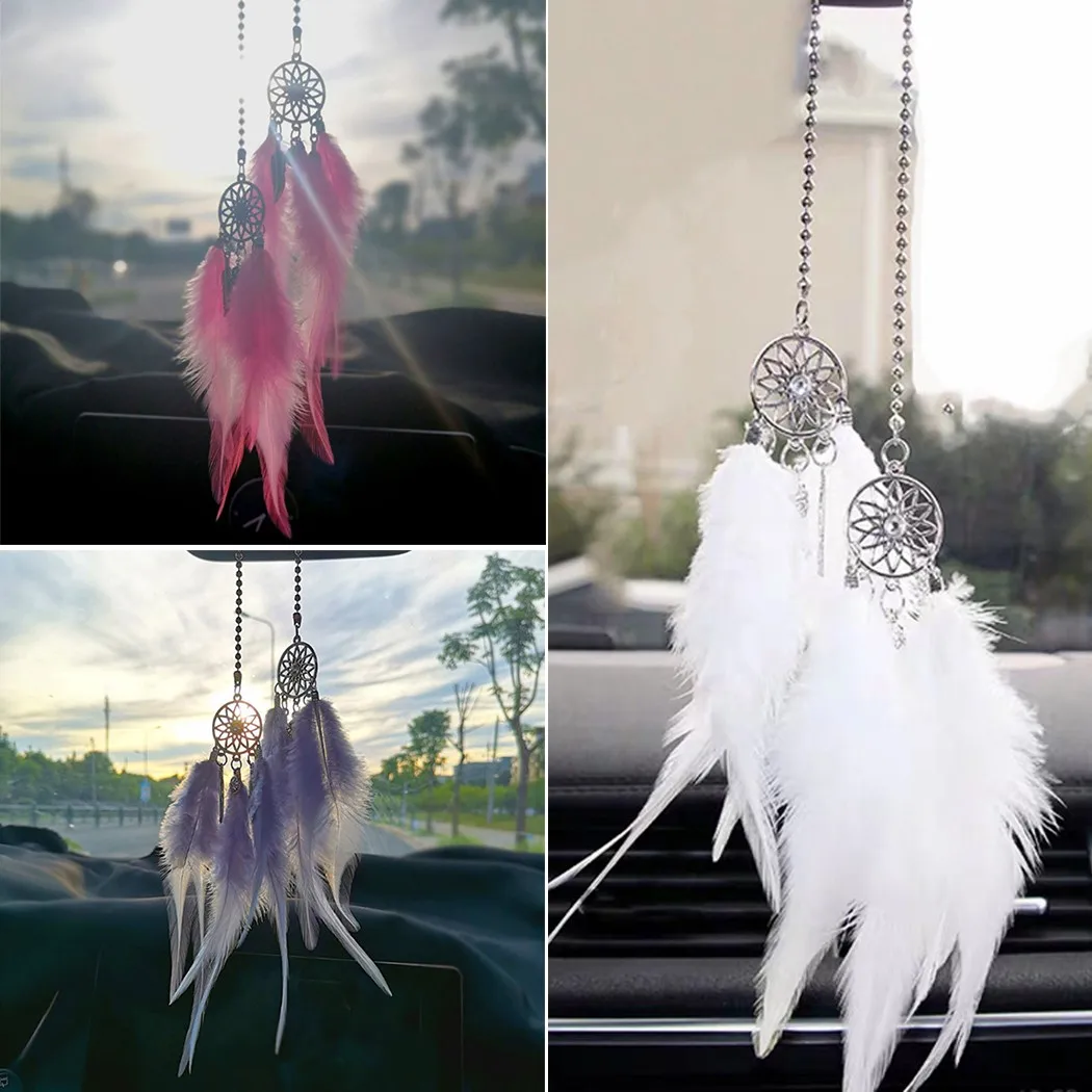 

1pcs 65*2.5CM Car Pendant Hanging Decor Dream Catchers Feathers Handmade Wall Car Ornament Craft Home Decoration Wind Chime