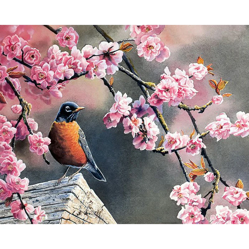

Pictures By Numbers Birds 40x50cm Frame Crafts For Adults Acrylic Paint Coloring Drawing table Wall Decoration canvas paintings