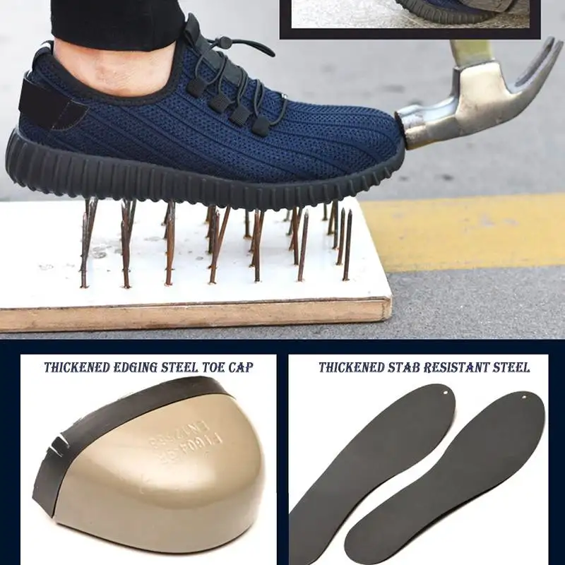 AtreGo/Мужская защитная обувь со стальным носком рабочие кроссовки нескользящие