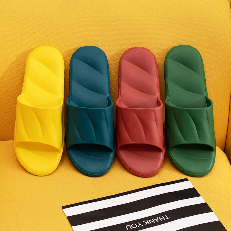 

Summer Home Women Slippers Simple Bathroom Shoes Non-slip Bathroom Slides Flip Flops Couples Indoor Women Platform Slippers
