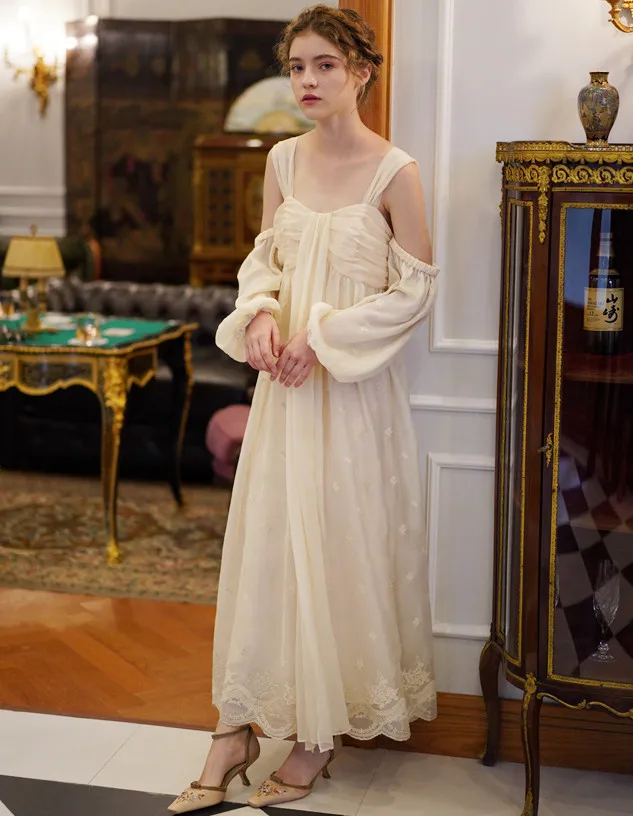 Женский винтажный элегантный светильник длинное платье желтого цвета в стиле