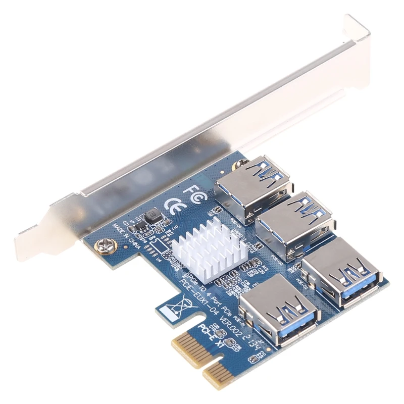 

4 в 1 PCI-E 1 до 4 PCI-E адаптер карты Райзер адаптер плата 1X ЭКСПРЕСС USB3.0 PCI-E карта расширения графической карты для майнинга