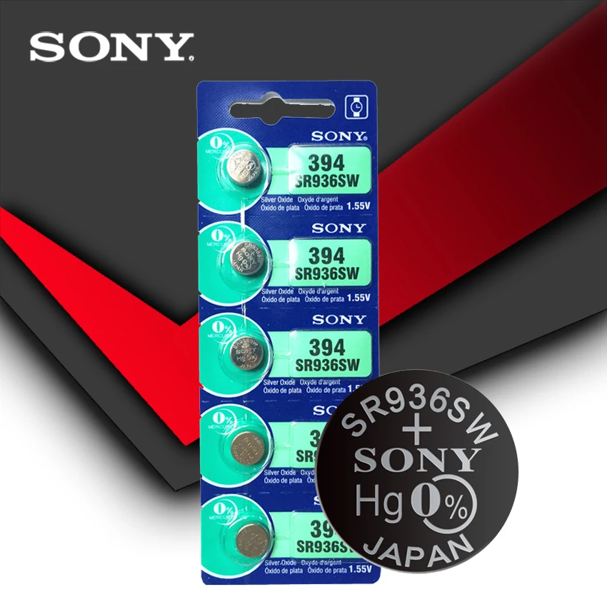 2 шт. Sony 100% оригинал 394 SR936SW 936A LR45 L936 AG9 1 55 V Серебряная оксидная Кнопочная батарея