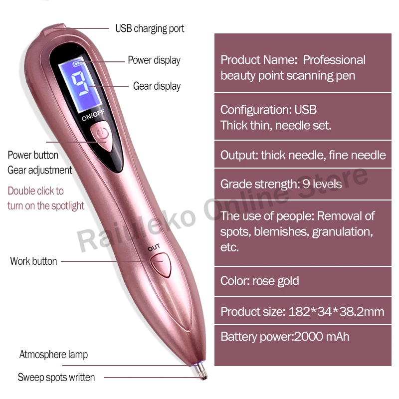ЖК-дисплей уход за кожей лица плазменной ручка светодиодный освещение