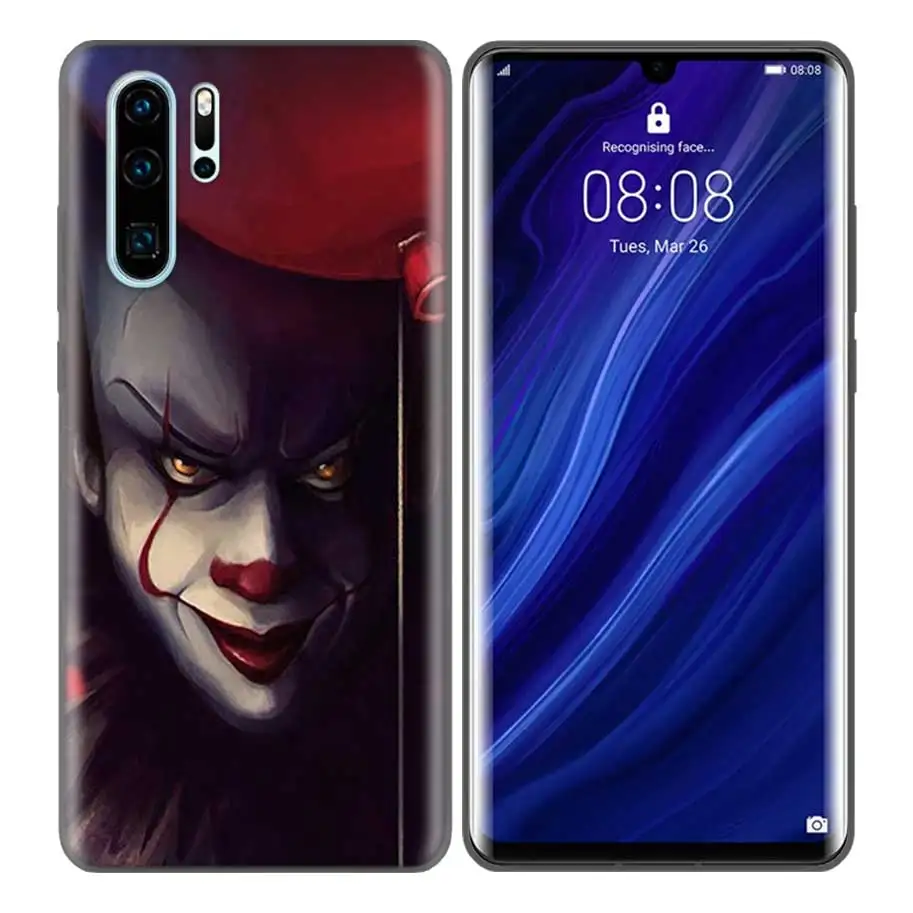 SX-015 Черный силиконовый чехол для huawei P30 P20 P10 mate 30 20 10 Lite Pro Coque Fundas, чехлы, раковины, Pennywise, клоун, ужас - Цвет: SX-015