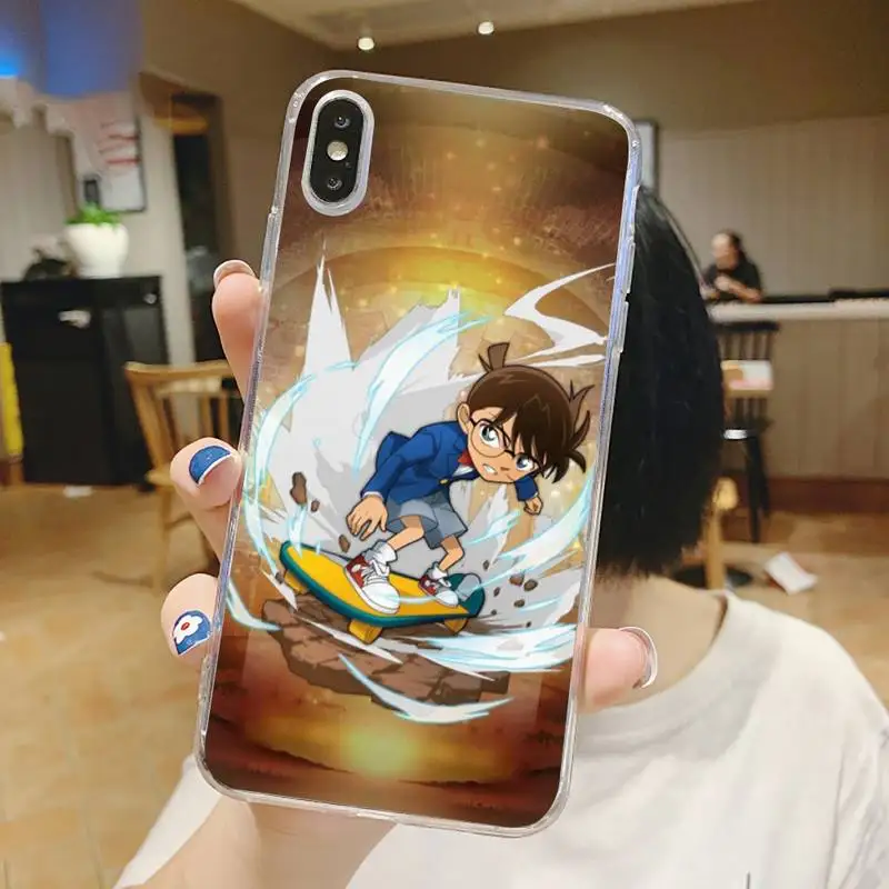 

Japan anime Detective Conan Phone Case Transparent for iPhone 6 7 8 11 12 s mini pro X XS XR MAX Plus