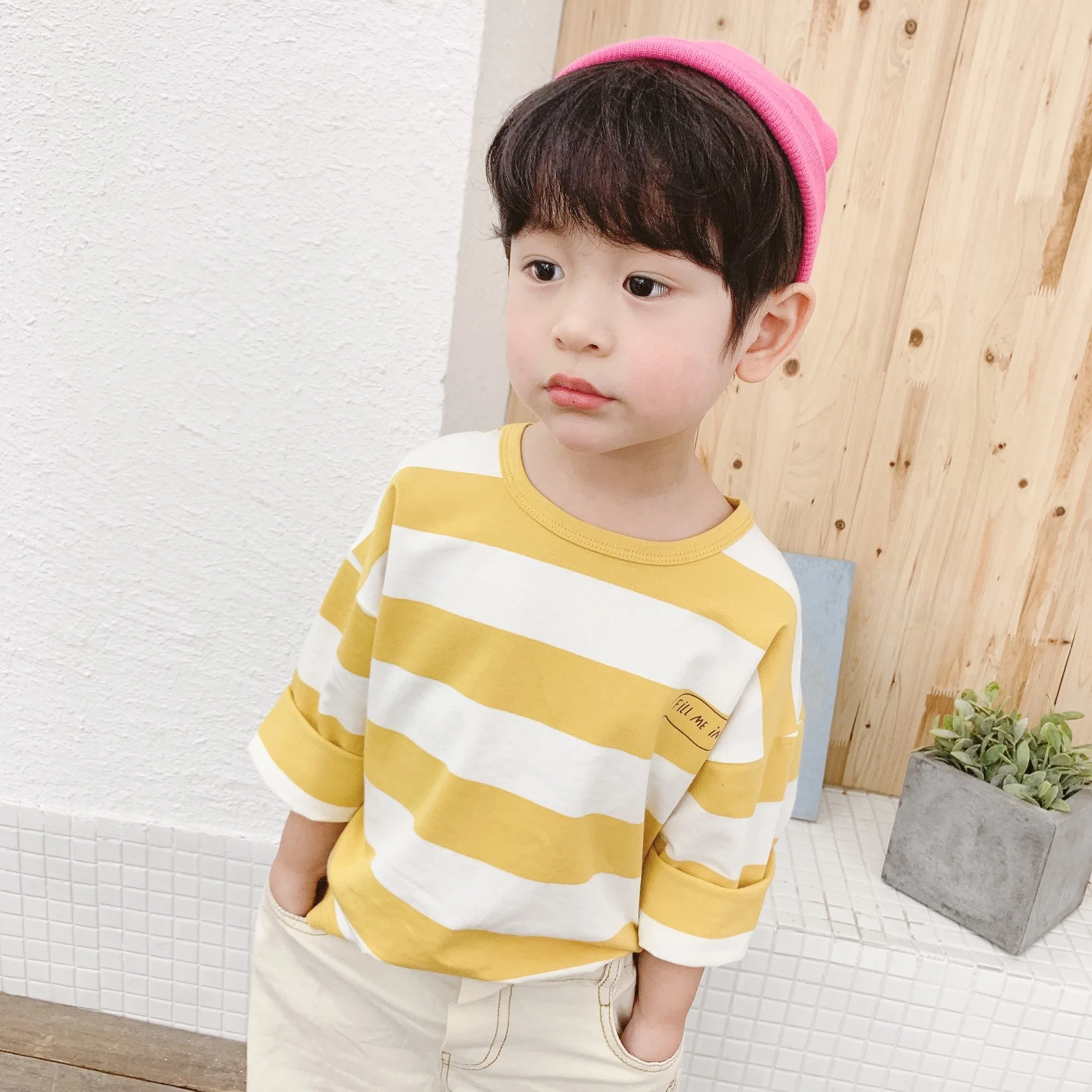 

1-5Y Fashion Boys Girls Letters Printed Long Sleeve Loose T Shirts Kids Children Cotton All-match Casual Tees Tops Baby Clothing