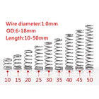 10 шт. провод Dia 1,0 мм Нержавеющаясталь микро маленькая Пружина сжатия OD 6-18 мм Длина 10 мм-50 мм