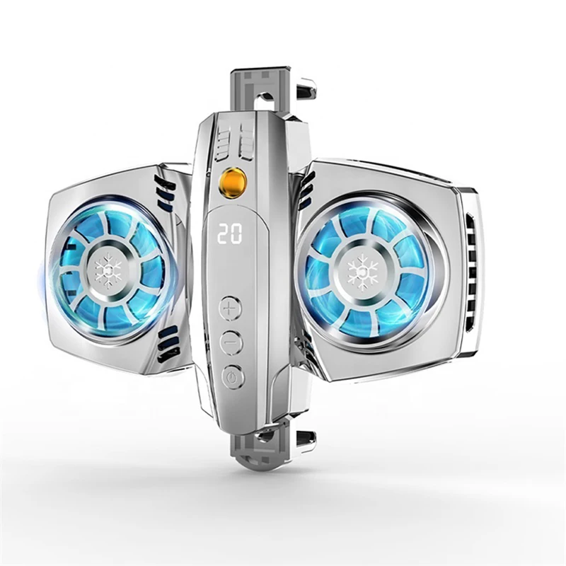 

Usb Phone Cooler Dual Cooling Fan Radiator Smartphone Temperature Display Heat Sink Cell Phone Gamer Coolers