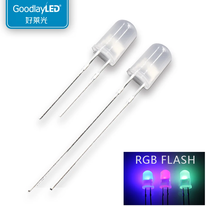 1000 шт 5mmRound Head fogge RGB семь цветов быстрая вспышка или медленная яркая
