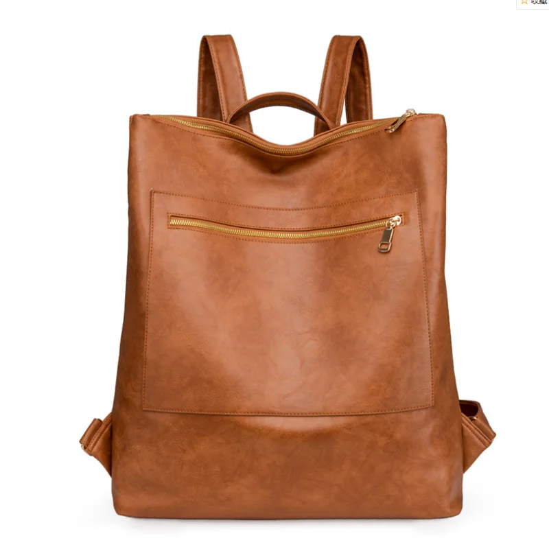 

2021 PU Leather Designer Backpack Luxurious Vintage Backpack High Quality Women Bags Classic Zipper Backpack