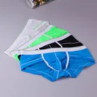 Трусы-боксеры мужские полупрозрачные, пикантное крутое мягкое нижнее белье, шелковые трусы с низкой посадкой, трусы