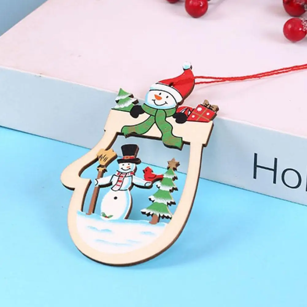 

3 шт., деревянные подвески для украшения ёлки