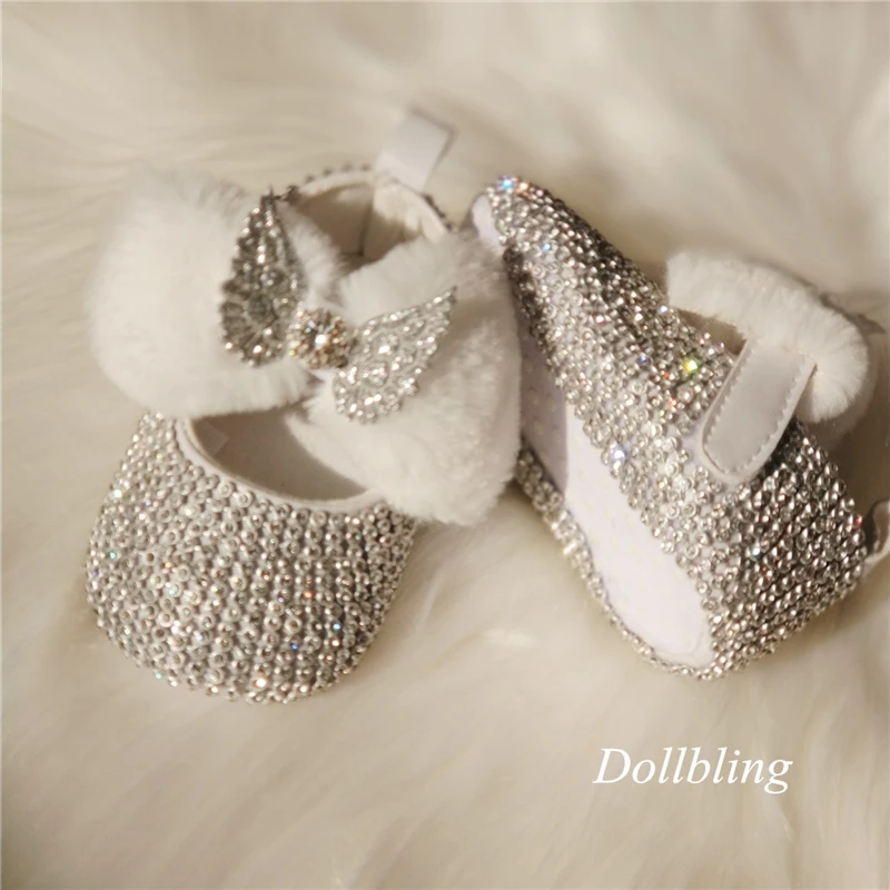 Набор повязок на голову для маленьких девочек bling Стразы обувь первых шагов