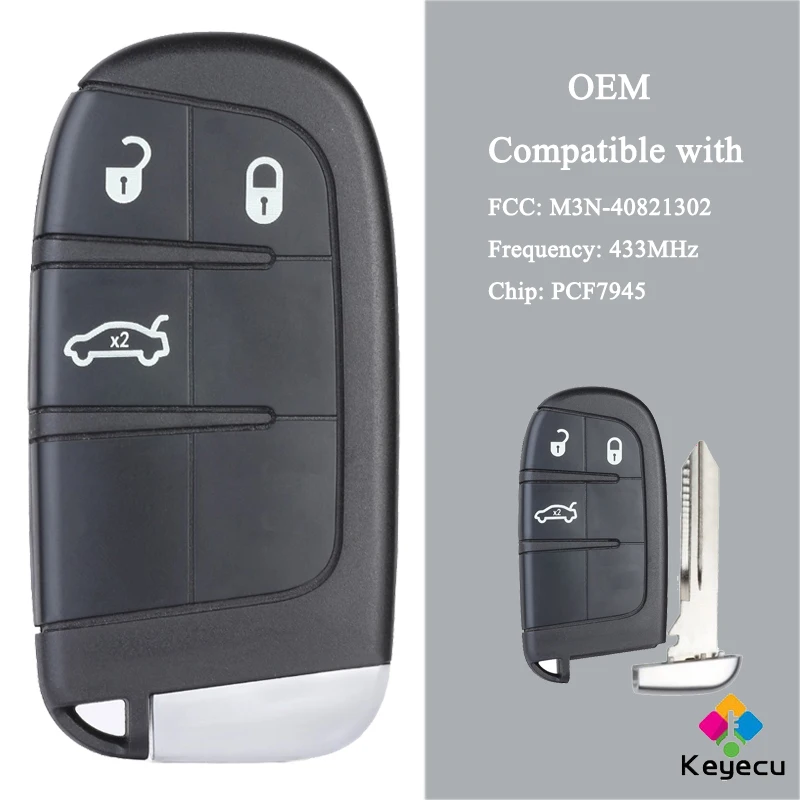KEYECU OEM замена Смарт дистанционные брелки для ключей с 3 кнопками и 433 МГц & PCF7945 чип